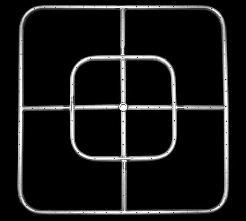 Stainless Steel Square Fire Pit Ring - 30 Inch (High Capacity 3/4" Inlet)