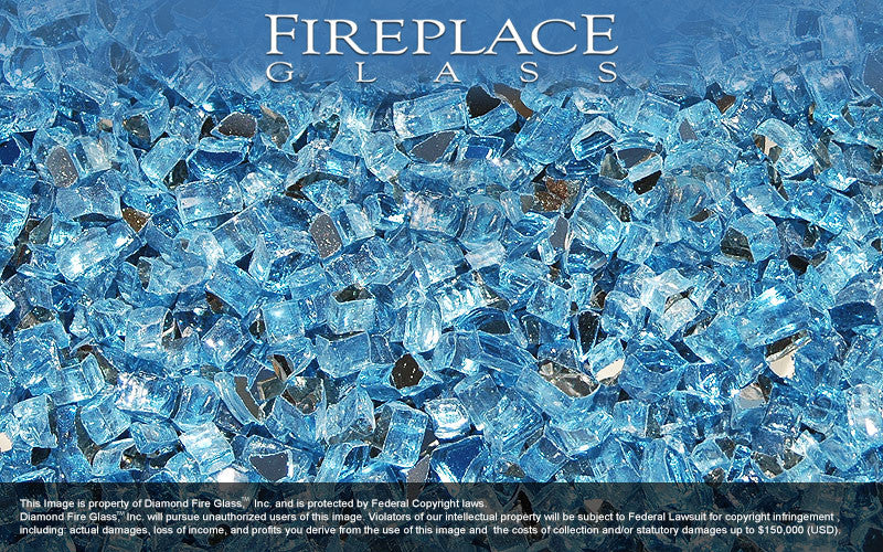 Bali Blue Reflective Crystal Fireplace Glass