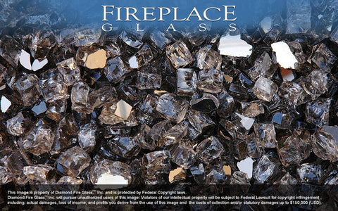 Bronze Reflective Nugget Fireplace Glass