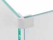 Chrome Corner Clip For Square or Rectangle Fire Pit Glass Wind Guards