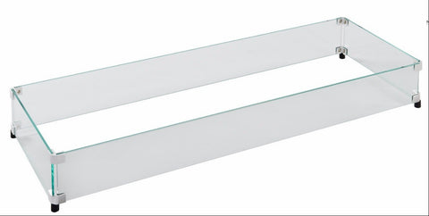 Fire Pit Glass Wind Guards - Linear 67x15 Inch