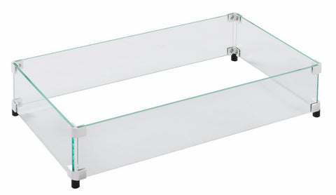 Fire Pit Glass Wind Guards - Rectangle 43x21 Inch